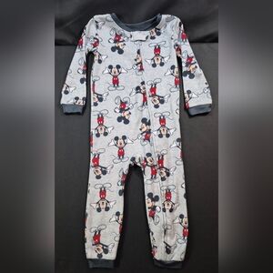 Disney Baby Light Grey Zip Down Jumpsuit Pajamas Size US 18M